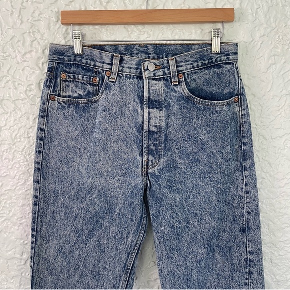 Vintage Levi’s 501-0109 Button Fly Jeans Acid Wash High Rise Straight Leg Sz 33 - Picture 2 of 10
